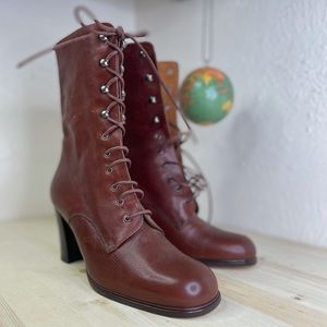 Franco Sarto lace-up leather mid-boot